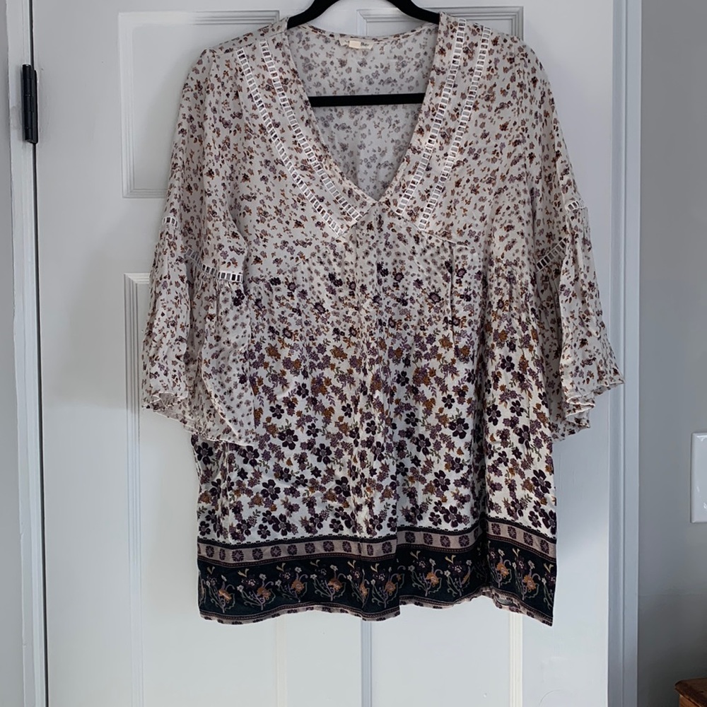 Floral Peasant Top